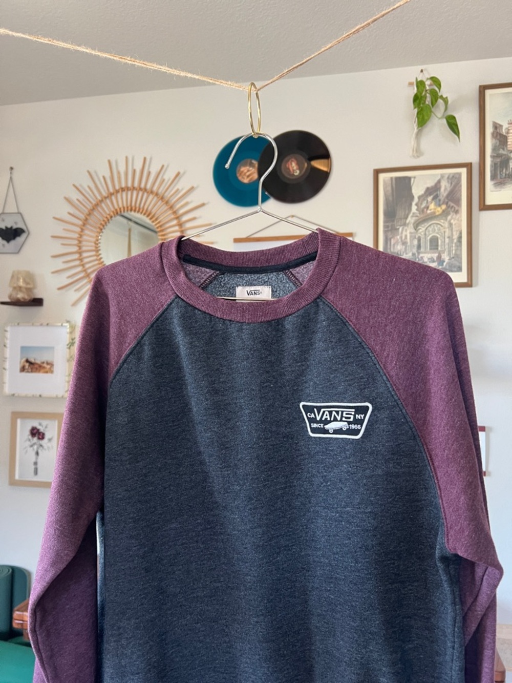 Men's Van's Off The Wall Crewneck Pullover Sweatshirt - Size M - Picture 2 of 7
